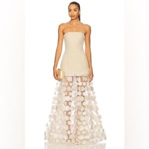 Brand New Bronx and Banco Cream Strapless Maxi Dress Size 4 NWOT